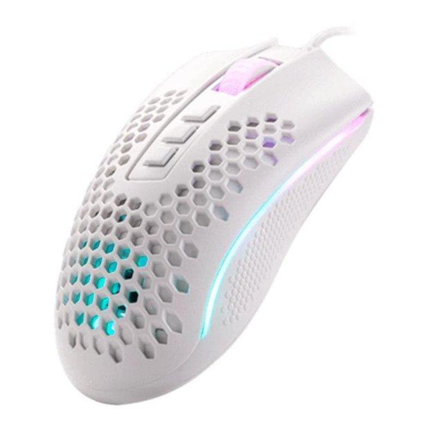 Mouse gamer Redragon Storm Elite Lunar M988W branco e RGB